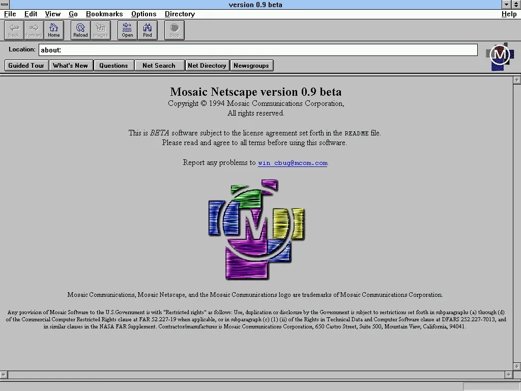 Mosaic Netscape Browser